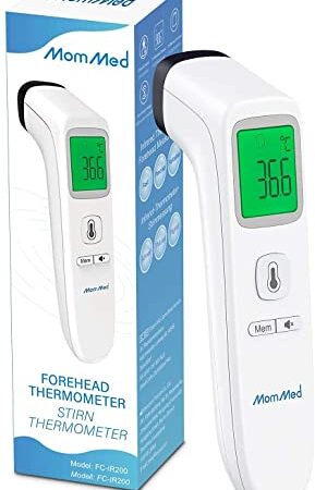 Fieberthermometer, Kontaktloses Fieberthermometer Stirn Kinder und Erwachsene, Infrarot Thermometer mit LCD-Display, Ein Thermometer Digital mit Fieberalarm und Speicherrückruffunktion