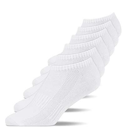 Snocks Herren & Damen Sneaker Socken (6x Paar) Lange Haltbarkeit Dank Bester Qualität 6x Weiß, 39 - 42