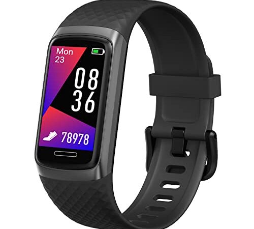 Befitrack Fitness Armband, IP68 Wasserdicht Smartwatch mit Herzfrequenz SpO2-Überwachung Schrittzähler Aktivitätstracker Schlafmonitor Wetterinformationen für iOS & Android