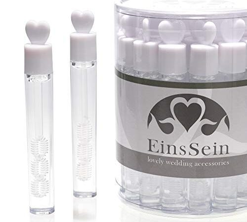 EinsSein 96 Stück Box Seifenblasen Hochzeit gefüllt Wedding Bubbles Lovegläschen weiss für Hochzeiten seifenblasen-set Herzgriff mit Flüssigkeit in 24 48 72 96 Sets Gastgeschenke Herzen Herz befüllt Kinder