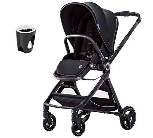 ELITTLE Buggy EMU, Klein Zusammenklappbar Buggy mit höhenverstellbarem Griff, Kinderwagen mit Drehbares Cockpit, Kinderwagen Buggy bis 25 KG, Kompakter Kinderwagen mit All-Terrain-Räder