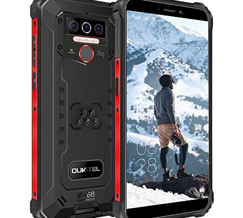 OUKITEL WP5 Outdoor Smartphone Ohne Vertrag, 8000mAh Akku Outdoor Handy, IP68 Wasserdichter, 4G Dual SIM, 4GB 32GB,128GB Erweiterbar, Android 10, Global Version 5,5'' Triple Kamera Face/Fingerprint ID