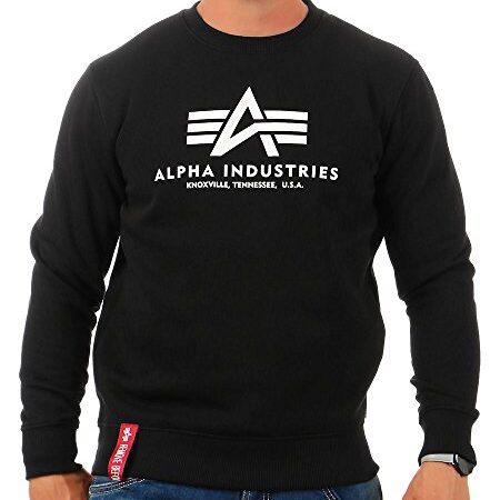 ALPHA INDUSTRIES Herren Basic Sweater Pullover, Schwarz (Black 03), Medium