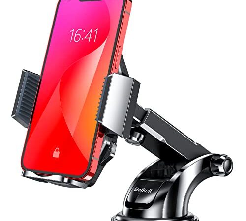 Beikell Handyhalterung Auto Handyhalter fürs Auto KFZ Handy Halterung Amaturenbrett Handyhalter mit EIN-Knopf-Release 360° Drehbar für iPhone12/11/XS Max/XR/X, Galaxy10/9/8, Huawei