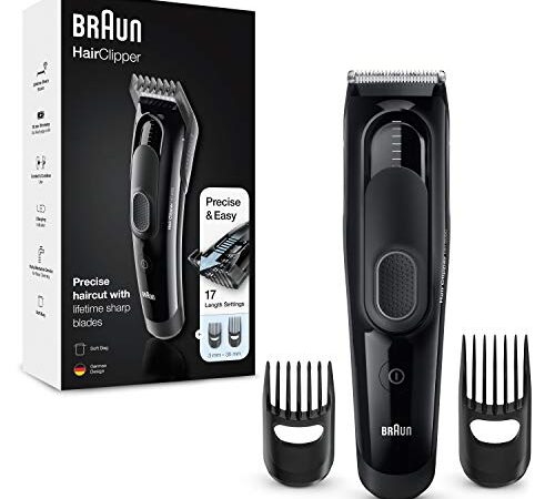 Braun Haarschneider Herren, Haarschneidemaschine, ultimatives Haare schneiden mit Braun, 17 Längeneinstellungen, HC5050, schwarz