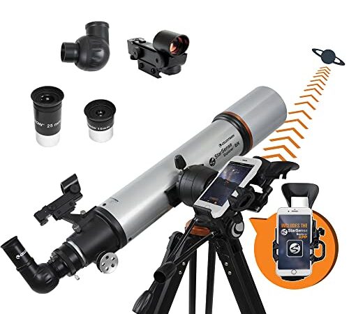 Celestron 22460 StarSense Explorer DX 102AZ Smartphone App-fähiges Refraktor-Teleskop, kompatibel mit iPhone/Android, Grau