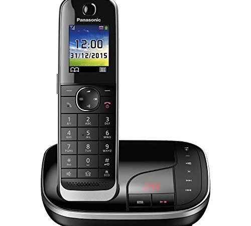 Panasonic KX-TGJ320GB Familien-Telefon mit Anrufbeantworter (schnurloses Telefon, strahlungsarm, Anrufschutz, DECT Basisstation, Freisprechen) schwarz