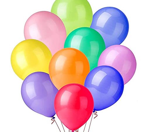 QILZO® 100 Stück Latexballons Mehrfarbig Luftballons 22cm / 8" Biologisch abbaubar Luftballons für Partys, Hochzeiten, Meetings, Geburtstage, Taufen