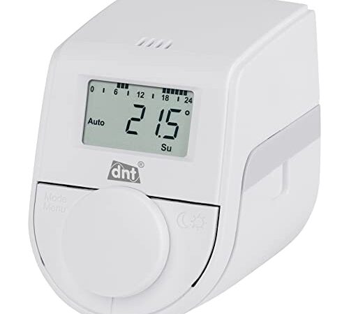 DNT Heizkörperthermostat ThermoTune, elektronischer Thermostat für Heizung, bis zu 30 % Heizkosten sparen, Umwelt schonen und Energie sparen, DNT000016, Weiß