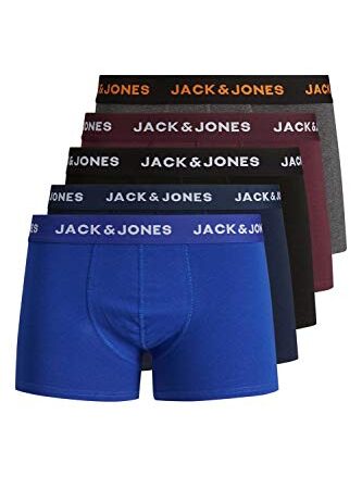 Jack & Jones Herren JACBLACK FRIDAY TRUNKS 5 PACK Boxershorts, Multicolor (Black/Navy blaze) , XXL