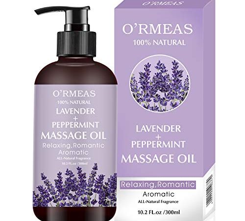 Massageöl für Erwärmen, Entspannen, Massieren Gelenkschmerzen Linderung, Lavendel Peppermint Massage Oil Sinnliches Massageöl Feuchtigkeitsspenden 10.2 fl.oz