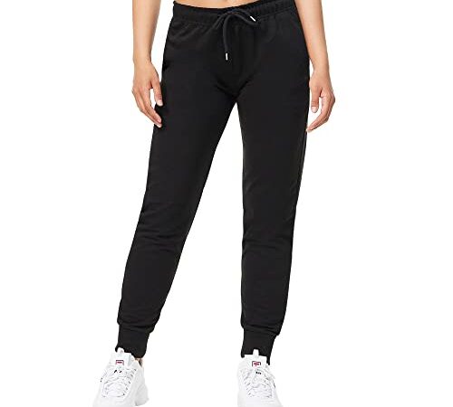 ROSS CAMP Jogginghose Damen - Sporthose Frauen Baumwolle, Trainingshose Fitness High Waist, Sweatpants Slim Fit Freizeithose Lang, Jogging Hose Laufhosen Modern Schwarz/M