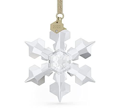 Swarovski Annual Edition 2022 Ornament, Schneeflocke mit Prachtvollem Lamé-Band und Klarem Swarovski Kristall