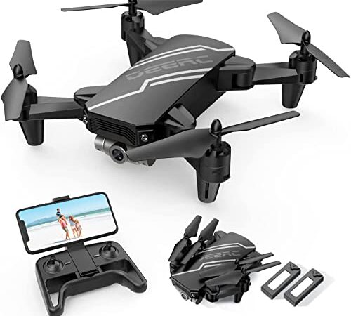 DEERC D20 Drohne für Kinder mit Kamera HD,Faltbar RC Quadcopter mit FPV Live Übertragung,lange Flugzeit,Gestensteuerung,Flugbahn,Höhenhaltung,One Key Start/Landen,Headless Modus,3D Flips für Anfänger