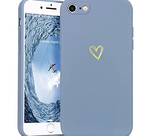 Lafunda Handyhülle Kompatibel mit iPhone 7/iPhone 8/iPhone SE2020 Hülle Mädchen süß Herz Schutzhülle mit Kameraschutz stoßfest Ultra Dünn Silikon Case Bumper Back Cover für iPhone 7/8/SE2020Blau