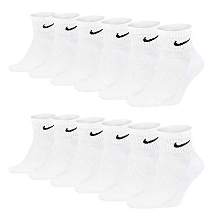 Nike 6 Paar Herren Damen Kurze Socke Knöchelhoch Weiß Schwarz Sparset SX7667 Everyday Cotton Cushioned Ankle Sportsocken Größe 34 36 38 40 42 44 46 48 50, Farbe:weiß, Sockengröße:38-42