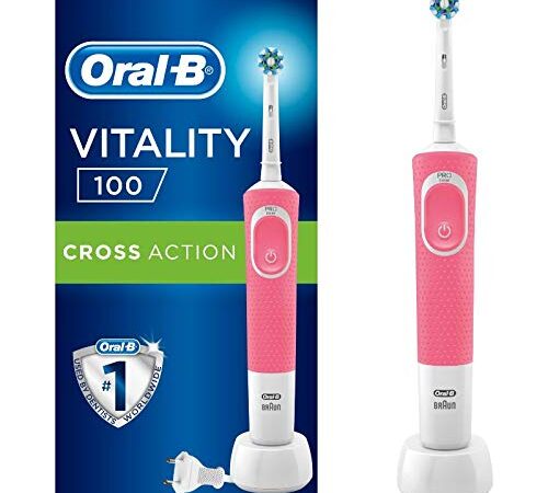 Oral-B Vitality 100 Elektrische Zahnbürste/Electric Toothbrush, 1 Putzprogamm, Timer, 1 CrossAction Aufsteckbürste, Geschenk Mann/Frau, pink