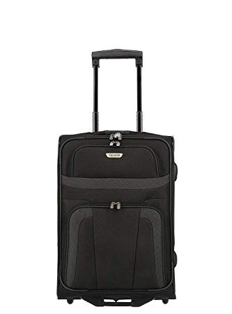 Travelite 2-Rad Handgepäck Koffer erfüllt IATA Bordgepäck Maß, Gepäck Serie ORLANDO: Klassischer Weichgepäck Trolley im zeitlosen Design, 098487-01, 53 cm, 37 Liter, Schwarz