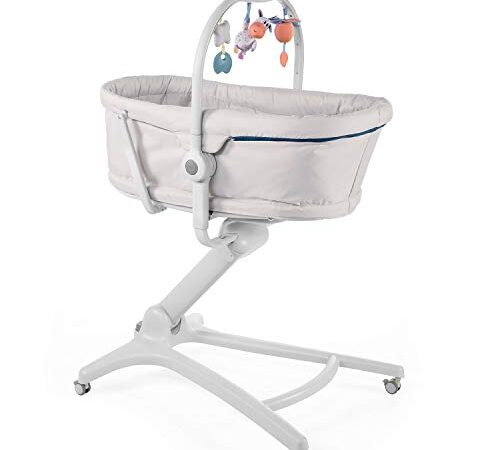 Chicco Baby Hug 4 in 1 Stubenwagen ab 0 Monate, Erhöhte Babyliege, Babybett, Hochstuhl mit Spielbogen, bis 15 kg, Verstellbare Rückenlehne, Verstellbare Höhe und 4 Räder