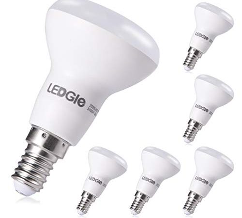 LEDGLE 6W E14 LED Lampe Warm Weiß 3000K E14 LED Glühbirnen Nicht Dimmbar, Ersetzt 50W Traditionelle Energiesparlampe, 120 ° Abstrahlwinkel, 6Pcs