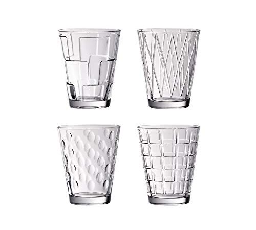 Villeroy & Boch Dressed Up Wassergläser, 4er-Set, 310 ml randvoll gemessen, Kristallglas, Klar