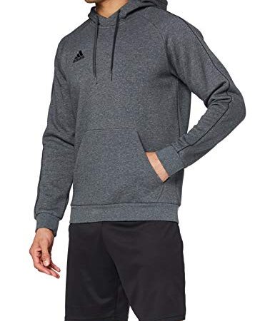 adidas Herren Core 18 Hoodie, Dark Grey Heather/Black, M