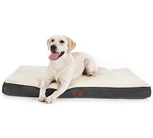 Bedsure orthopädisches Hundebett Grosse Hunde - 112x81x7.6cm Hundekissen flauschig Hundematte waschbar Hundematratze in grau für große Hunde