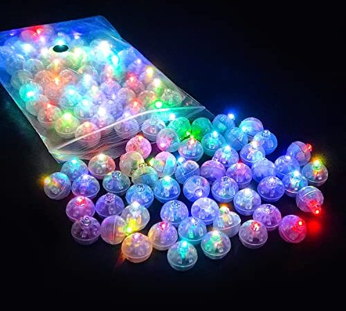 LED-Ballons Lichter 100 Stück Runde LED Ballons Lichter Flash Buntes Licht Party Licht für Geburtstag Hochzeit Party Weihnachten Neujahr Geburtstag Papierlaterne Karneval Bar Klub Dekor