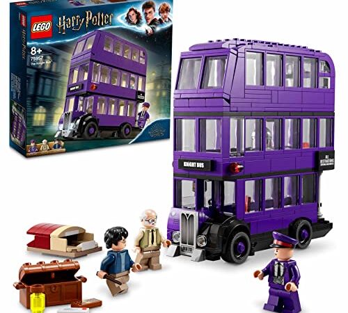 LEGO 75957 Harry Potter Der Fahrende Ritter Spielzeug, Dreifachdeckerbus, Sammlerset mit Minifiguren