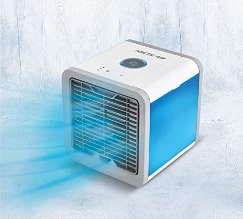 LIVINGTON Arctic Air – Luftkühler mit Verdunstungskühlung – Mobiles Klimagerät mit 3 Stufen & 7 Stimmungslichtern – Mini Klimagerät, Tankvolumen für 8h Kühlung | Das Original aus dem TV