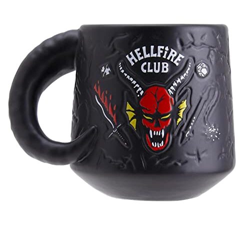 Stranger Things Hawkins High Hellfire Club Demon Embossed Ceramic Coffee Mug 400ml | Officially Licensed Horror Movie Merchandise