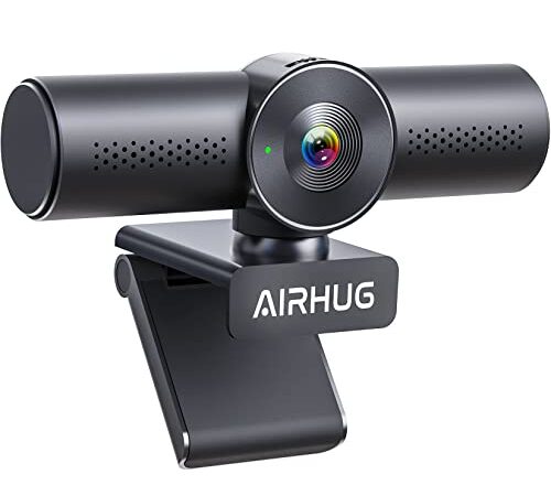 2K Webcam -Full HD 1080P Webcam mit zwei Mikrofonen, Mit Sichtschutz Abdeckung, 72°Weitwinkel Computer Webcam, USB Plug&Play, Autofokus, Kompatibel für Skype, Zoom, Teams, Online-Meeting, Streaming