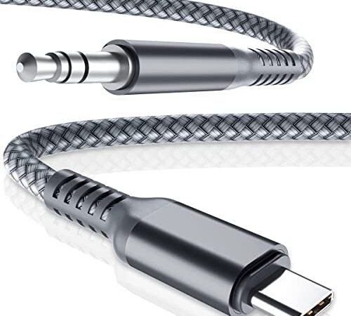 Aux Kabel USB C Auto Handy,Aux USB C 3,5 Klinke Auf USB C Kabel, USB c Auf Aux Klinke Adapter USB C zu Aux Kabel für Samsung S20 /S21 Fe Huawei P30 Pro/P40 Xiaomi,Kopfhörer,Home/Car Stereos(Silvery)