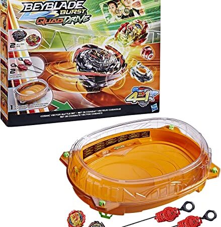 Beyblade Burst QuadDrive Cosmic Vector Battle Set − Beystadium-Arena, 2 Kreisel und 2 Starter, für Kinder ab 8 Jahren