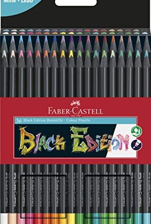 Faber-Castell 116436 - Buntstifte Blackwood, Black Edition, 36er Etui