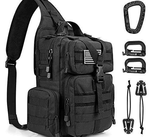 G4Free Taktischer EDC Sling Bag Rucksack mit Pistolenholster, Militär-Schulter-Rucksack, Handwaffentasche, Pack für versteckte Tragemöglichkeiten