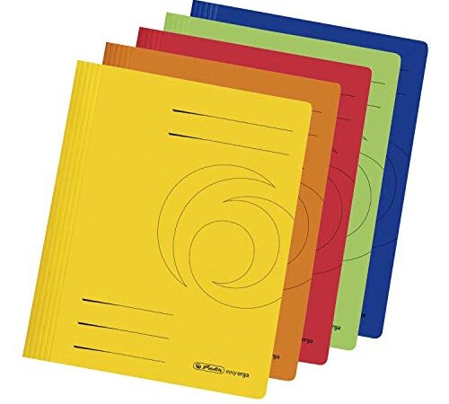 Herlitz 11037181 Schnellhefter A4 Karton gefaltet farbig sortiert ,10 Stück (1er Pack)