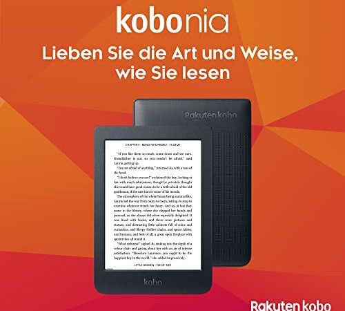 Kobo Nia | eReader | Blendfreier 6-Zoll-Touchscreen | Anpassbare Helligkeit | Flach und federleicht | eBooks | WLAN | 8GB Speicher | Carta E Ink-Technologie | Schwarz