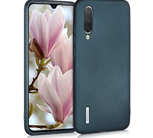 kwmobile Case kompatibel mit Xiaomi Mi 9 Lite - Hülle Silikon metallisch schimmernd - Handyhülle Metallic Petrol