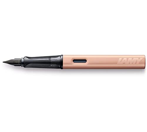 LAMY Lx Füllhalter 076 – Füller aus Aluminium in der Farbe Roségold mit transparentem Griffstück und Stahlfeder – Federstärke M, 1 Stück (1er Pack)