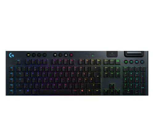 Logitech G915 LIGHTSPEED kabellose mechanische Gaming-Tastatur, Taktiler GL-Tasten-Switch mit flachem Profil, LIGHTSYNC RGB, Ultraschlankes Design, 30+ Stunden Akkulaufzeit, Deutsches QWERTZ-Layout