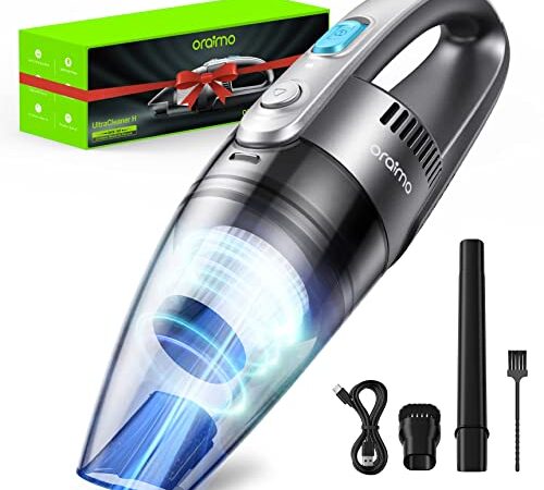 Oraimo Handstaubsauger, 3 in 1 Handstaubsauger Akku 630g Ultraleicht, 2600mAh Aufladbare & Lange Laufzeit Staubsauger Auto, Handstaubsauge Kabellos für den Auto, Haus, Küche, Tierhaare