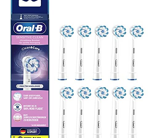 Oral-B Sensitive Clean Aufsteckbürsten für elektrische Zahnbürste, 10 Stück, sanfte Zahnreinigung, ultra-dünne Borsten, Zahnbürstenaufsatz für Oral-B Zahnbürsten