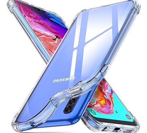 ORNARTO Hülle für Samsung A70, Transparent Soft TPU Silikon Handyhülle Vier Ecke Kante Stoßdämpfung Design Kratzfest Durchsichtige Schutzhülle für Samsung Galaxy A70(2019) 6,7 Zoll Klar