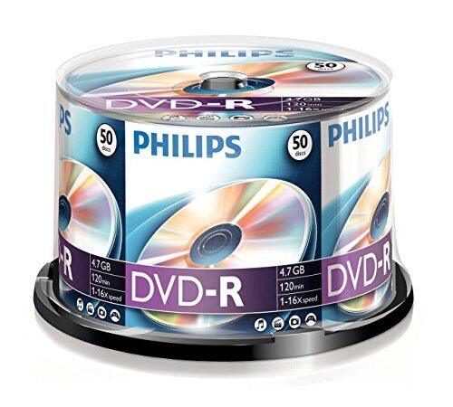 Philips DVD-R Rohlinge (4.7 GB Data/ 120 Minuten Video, 16x High Speed Aufnahme, 50er Spindel)