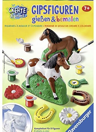 Ravensburger Gipsfiguren gießen und bemalen 28522 - Pferd - Für Kinder ab 7 Jahren