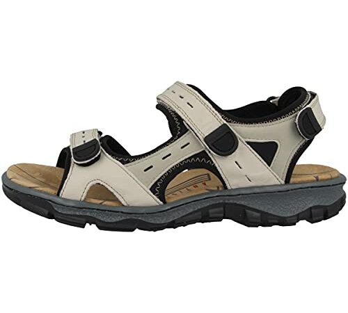 Rieker Damen 68872 Offene Sandalen mit Keilabsatz, Beige (Crema/Champignon/schwarz / 60), 39 EU