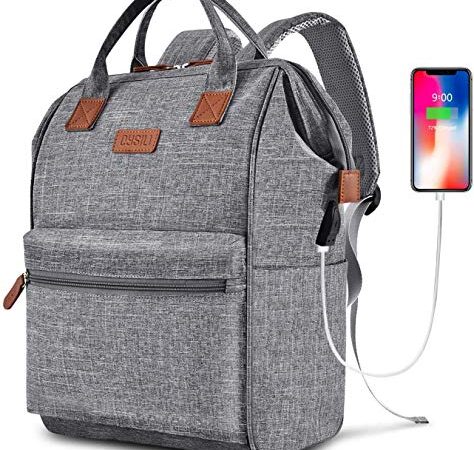 Rucksack Damen, marcello Laptop Rucksack für 15.6 Zoll Laptop, Lässiger Schulrucksack Herren Mädchen Teenager mit USB Ladeanschluss & Laptopfach, Wasserdicht Rucksack für Arbeit, Uni, Reisen, Freizeit