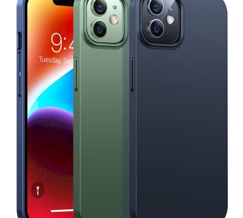 TORRAS [Dünnes Meisterwerk für iPhone 12 Hülle, iPhone 12 Pro Hülle, Extrem Dünn bis [0,7mm] Dicke Unzerbrechlich Rundum-Schutz mit 9H-Schutzglas, Slim Handyhülle iPhone 12/12 Pro Case, Schwarz