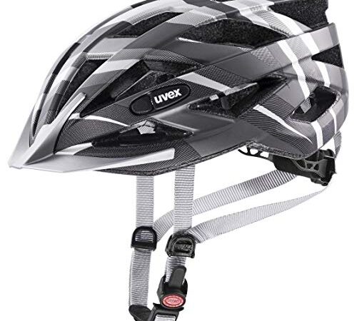 uvex Unisex – Erwachsene, air wing cc Fahrradhelm, black - silver mat, 56-60 cm